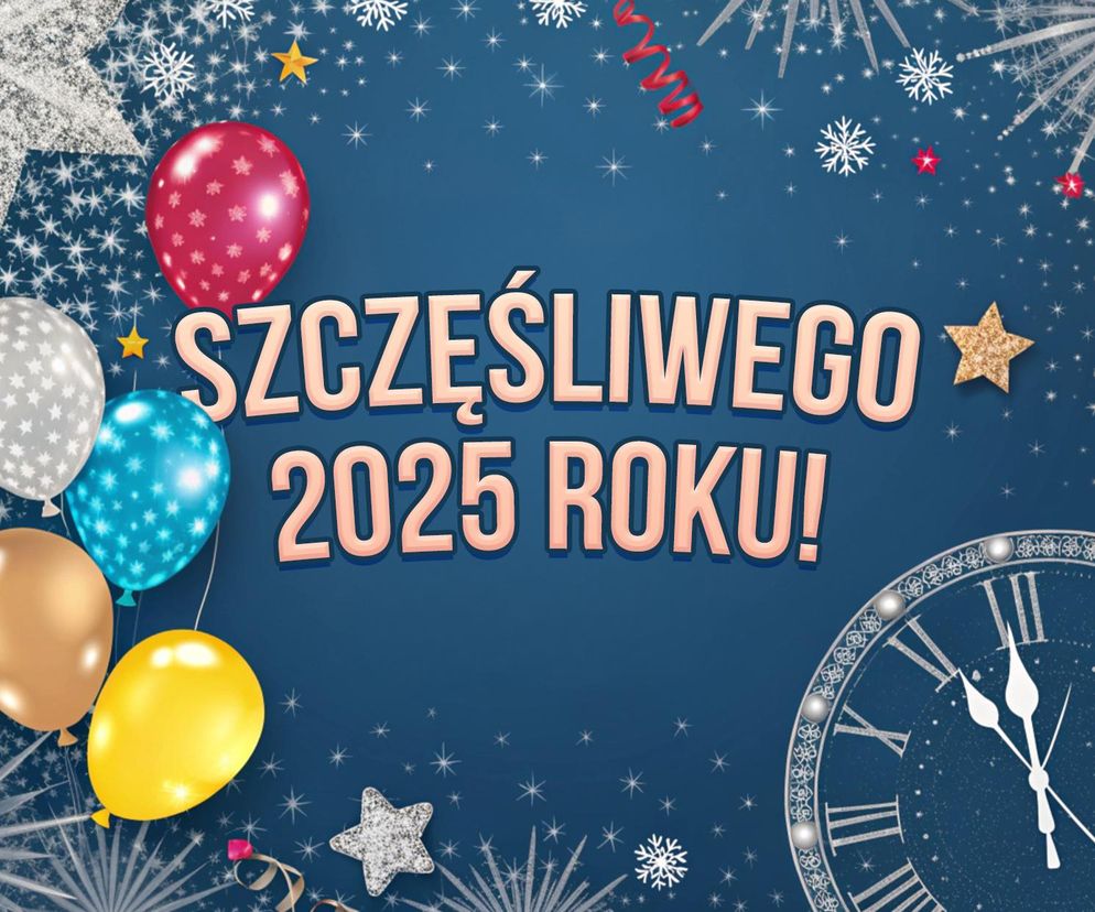 Niebieska kartka Szczęśliwego Nowego 2025 Roku